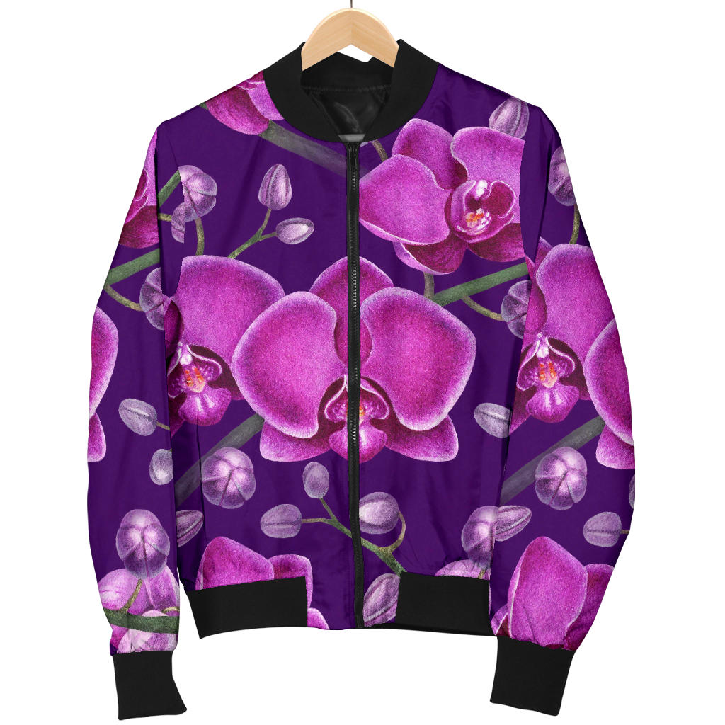 Orchid Pattern Print Design A03 Men Bomber Jacket