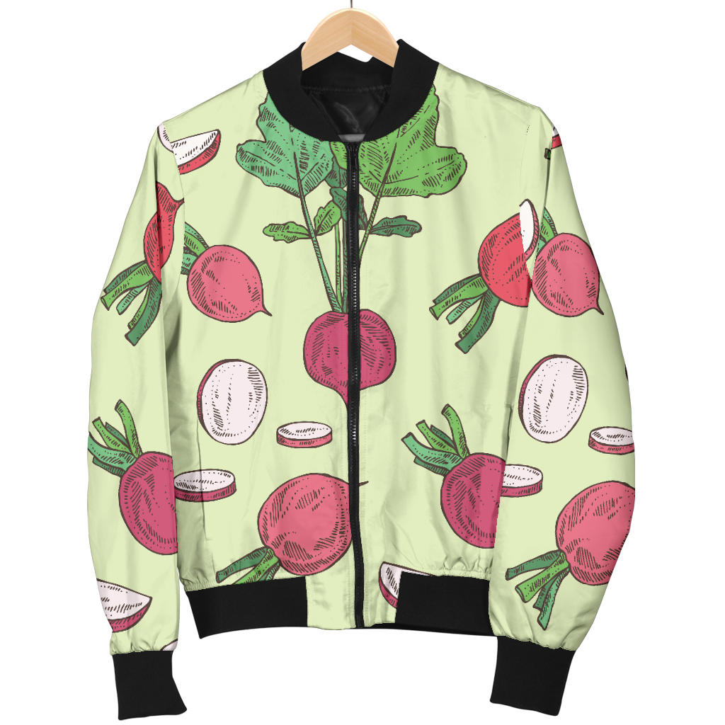 Radish Pattern Print Design A04 Men Bomber Jacket