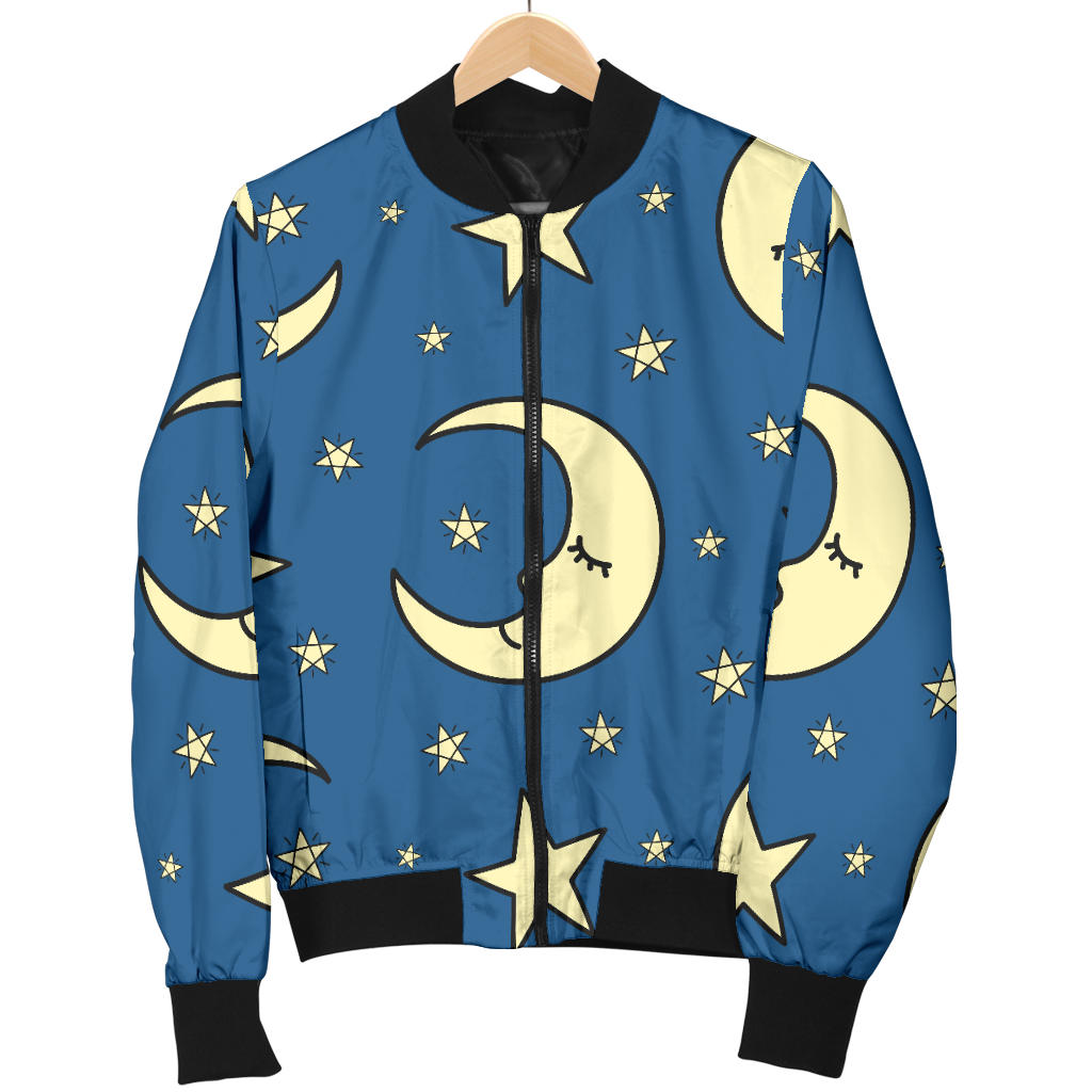 Moon Night Pattern Print Design 03 Men Bomber Jacket