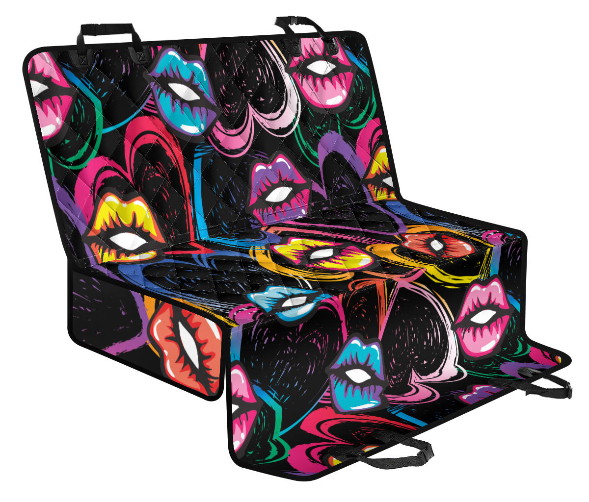 Pop Art Lip Pattern Print Design A03 Rear Dog Car Seat Cover Hammock
