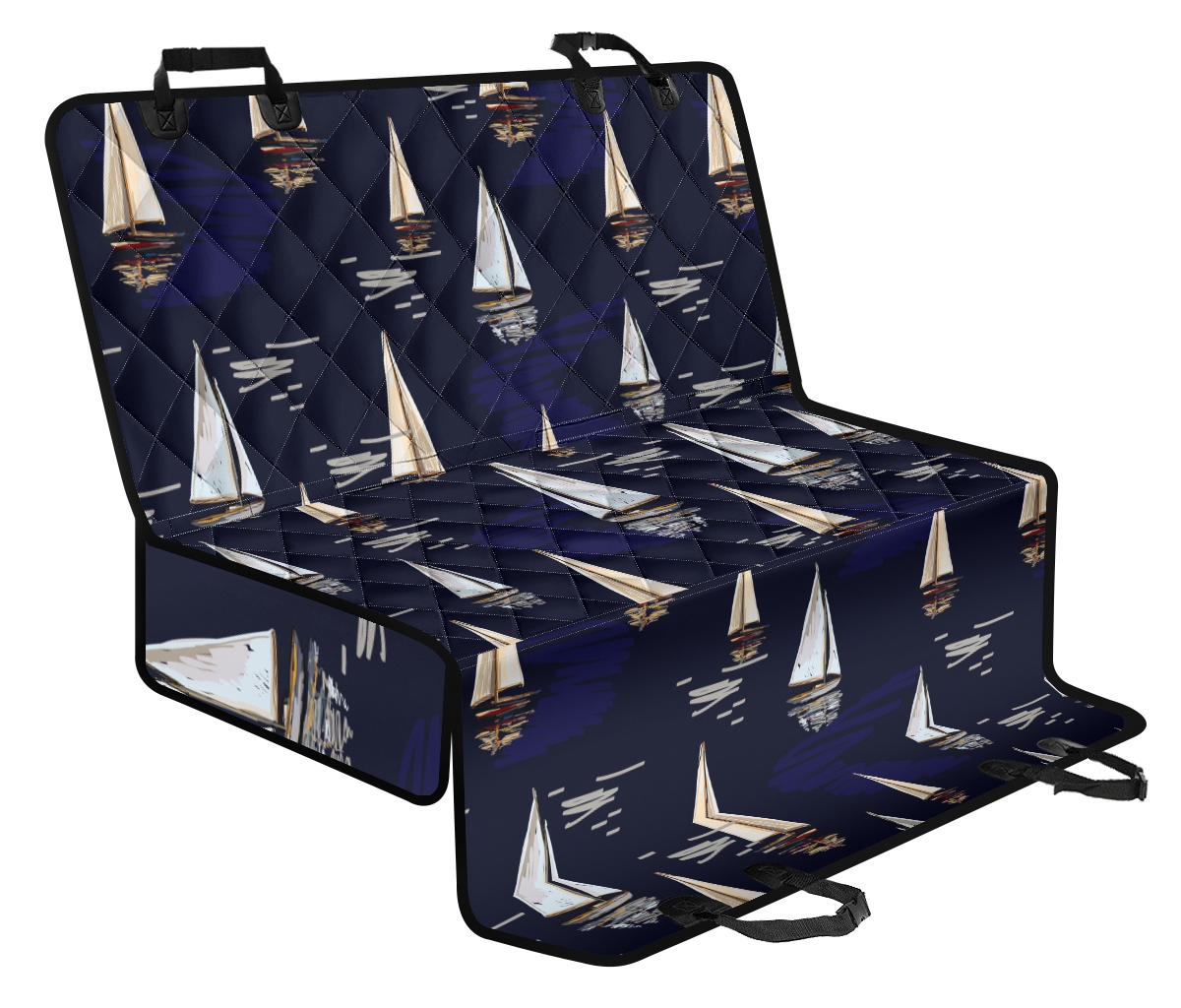 Sailing Ships Pattern Print Design A05 Rear Dog Car Seat Cover Hammock