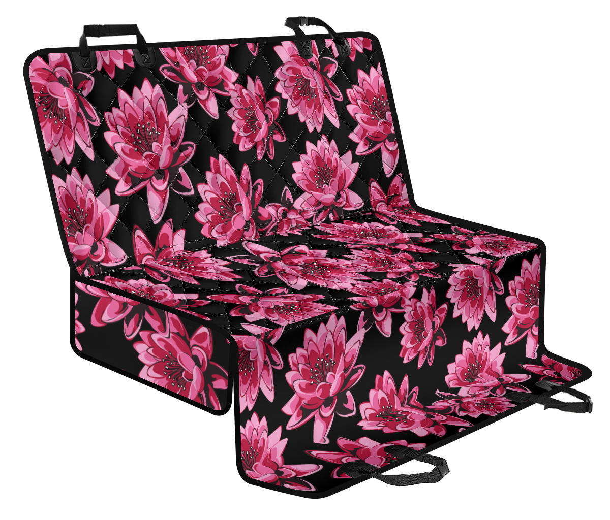 Lotus Pattern Print Design 03 Rear Dog Car Seat Cover Hammock