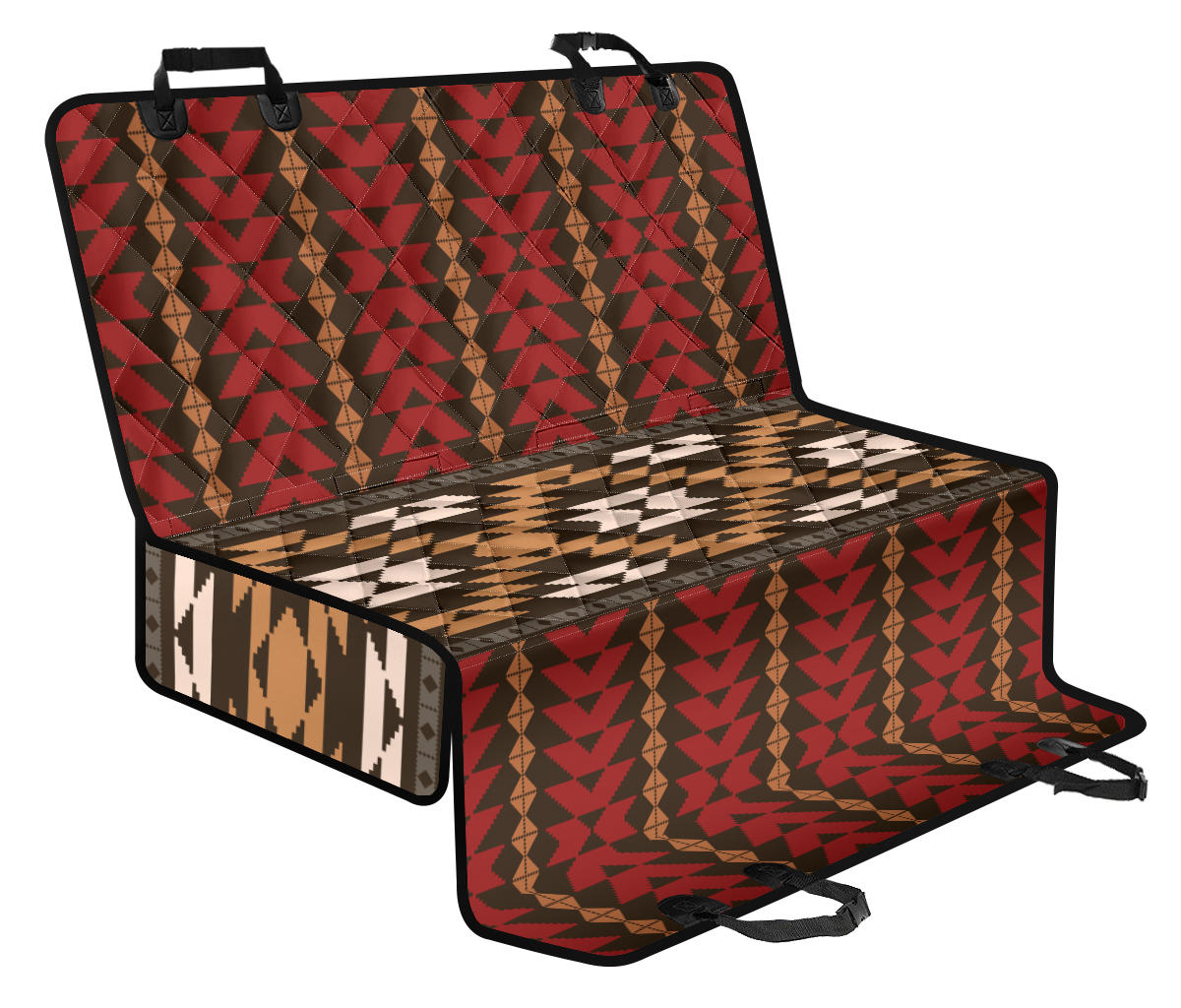 Native Pattern Print Design A02 Rear Dog Car Seat Cover Hammock