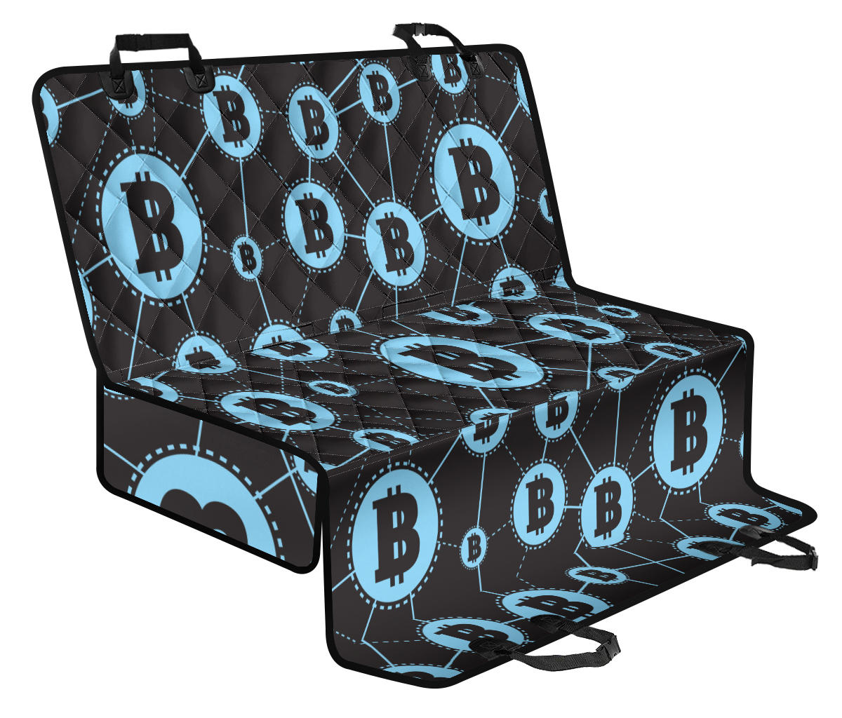 Cryptocurrency Pattern Print Design 02 Rear Dog Car Seat Cover Hammock