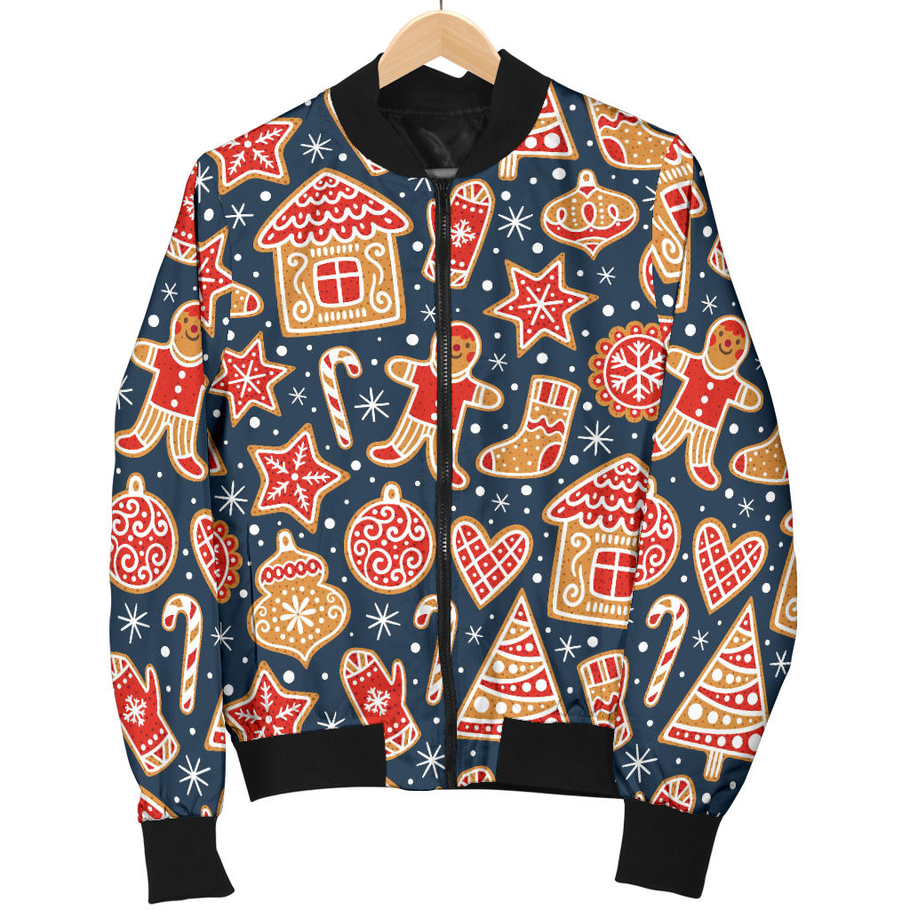 Gingerbread Pattern Print Design 03 Men Bomber Jacket