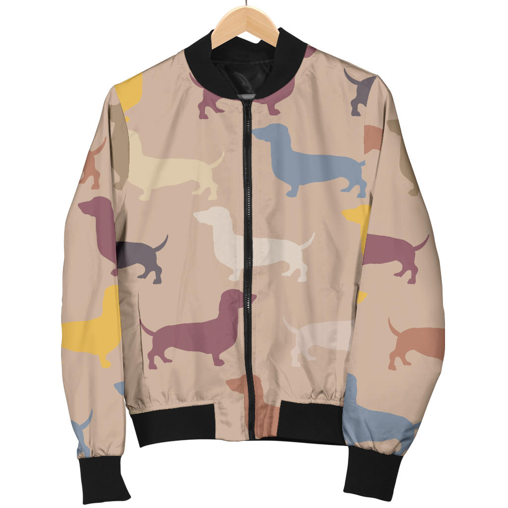 Dachshund Pattern Print Design 03 Men Bomber Jacket