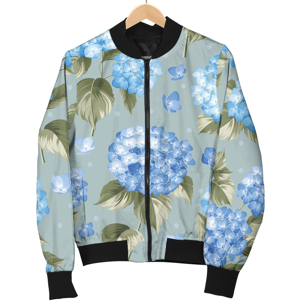 Hydrangea Pattern Print Design 01 Men Bomber Jacket