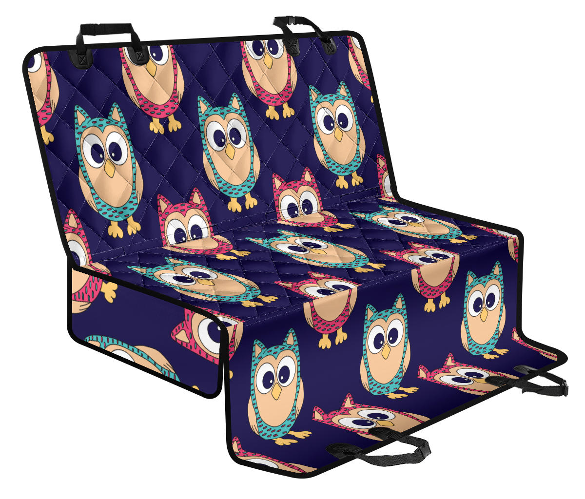 Owl Pattern Print Design A06 Rear Dog Car Seat Cover Hammock