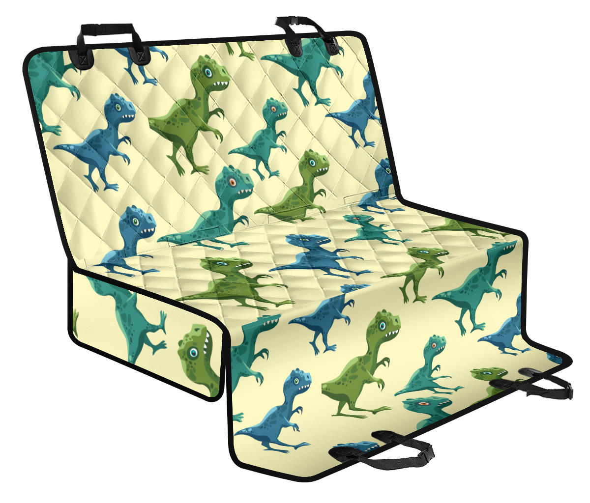 T Rex Pattern Print Design A04 Rear Dog Car Seat Cover Hammock