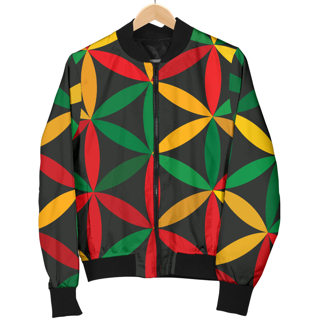 Rasta Pattern Print Design A04 Men Bomber Jacket