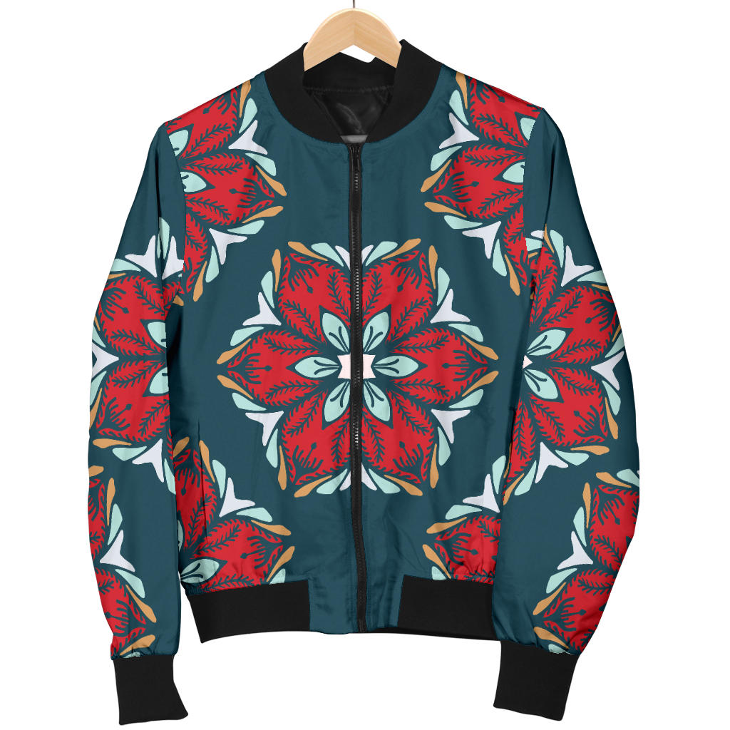 Poinsettia Pattern Print Design A03 Men Bomber Jacket