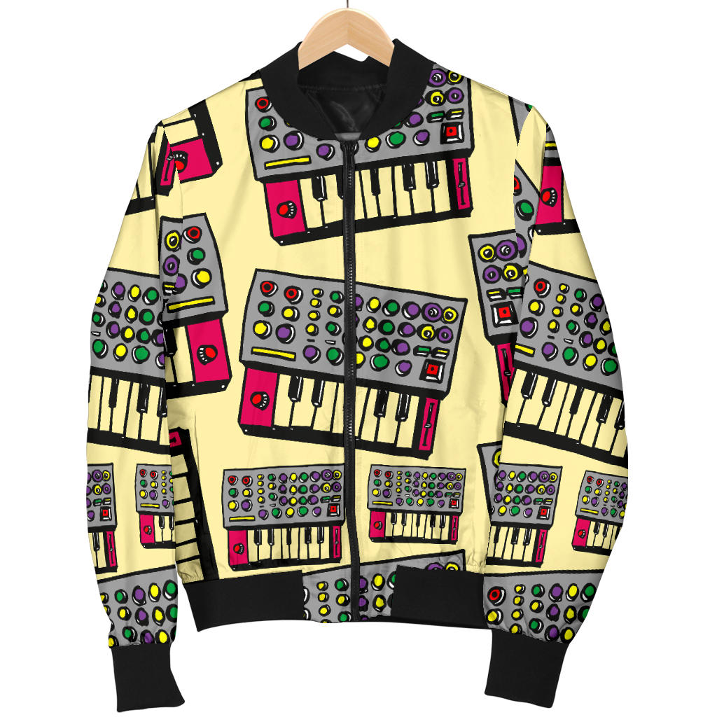 Synthesizer Pattern Print Design 01 Men Bomber Jacket