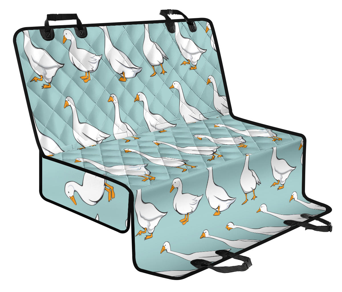 Goose Pattern Print Design 02 Rear Dog Car Seat Cover Hammock
