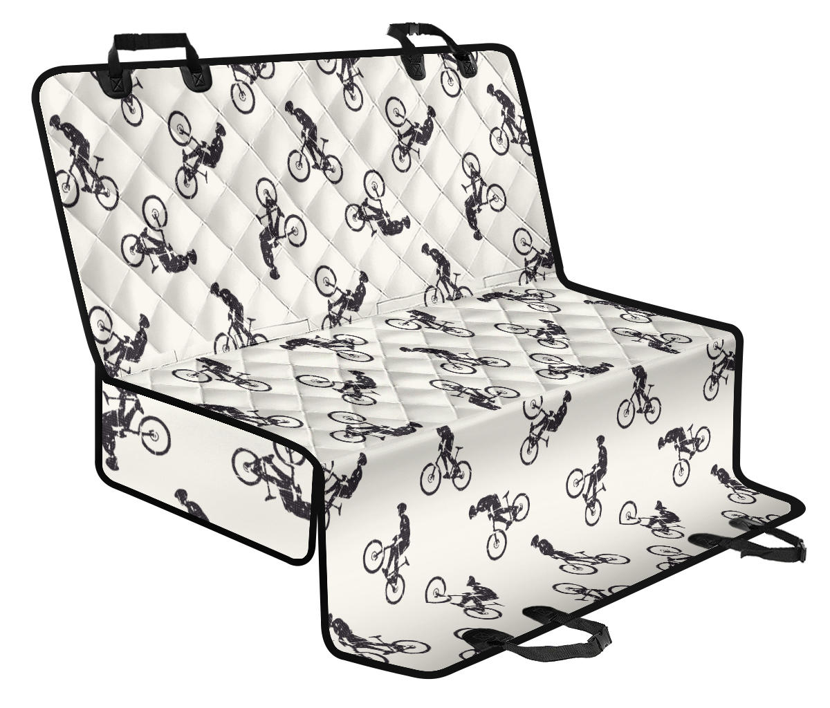 Mountain bike Pattern Print Design 01 Rear Dog Car Seat Cover Hammock