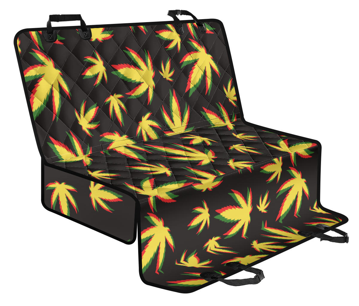 Pot Leaf Pattern Print Design A02 Rear Dog Car Seat Cover Hammock