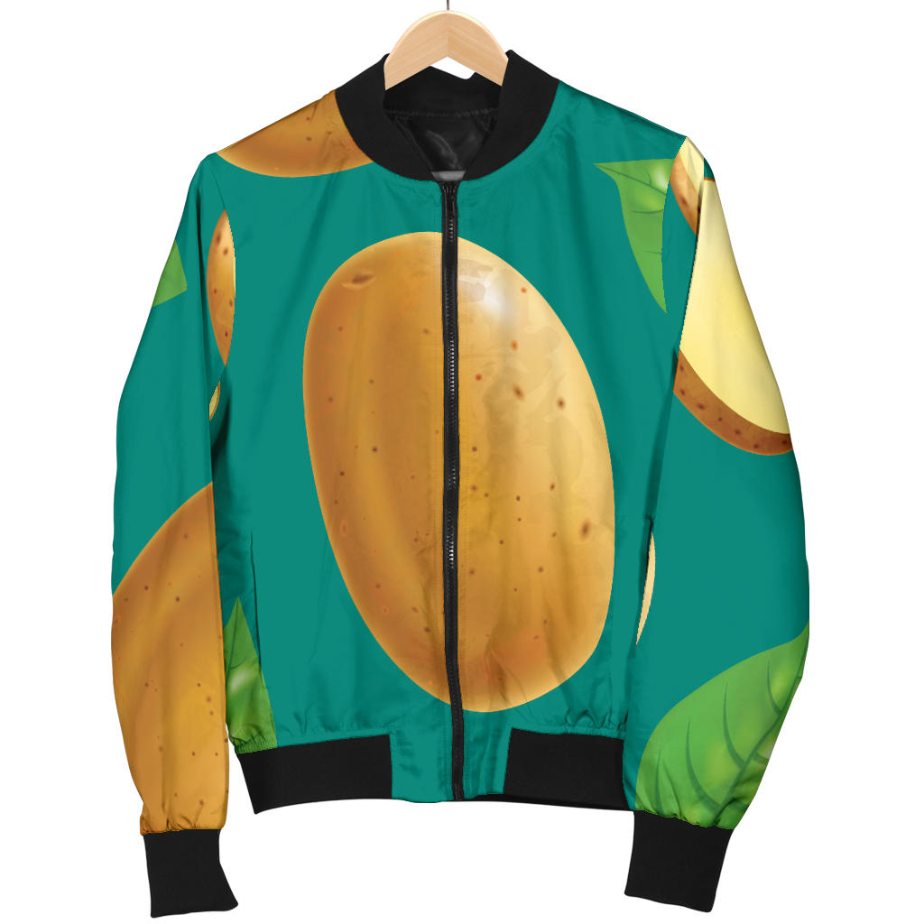 Potato Pattern Print Design A04 Men Bomber Jacket