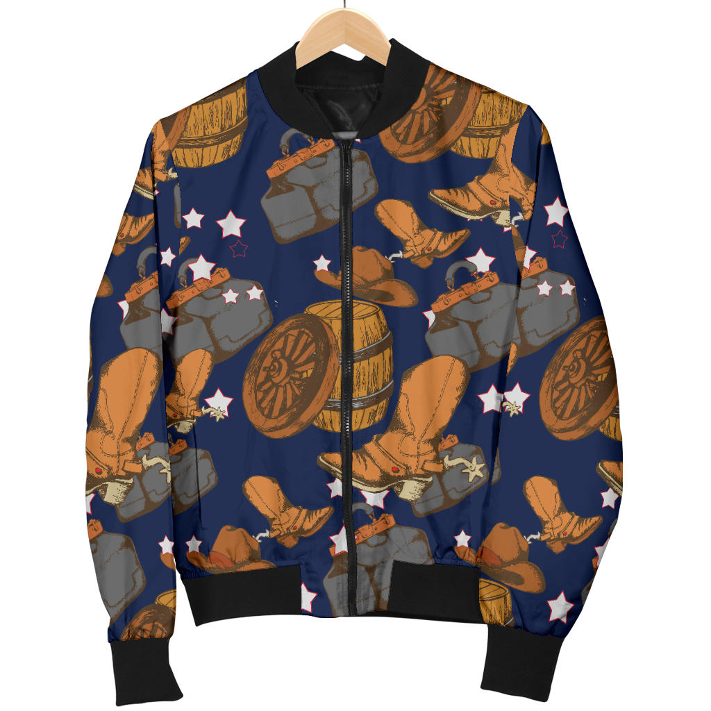 Cowboy Pattern Print Design 03 Men Bomber Jacket