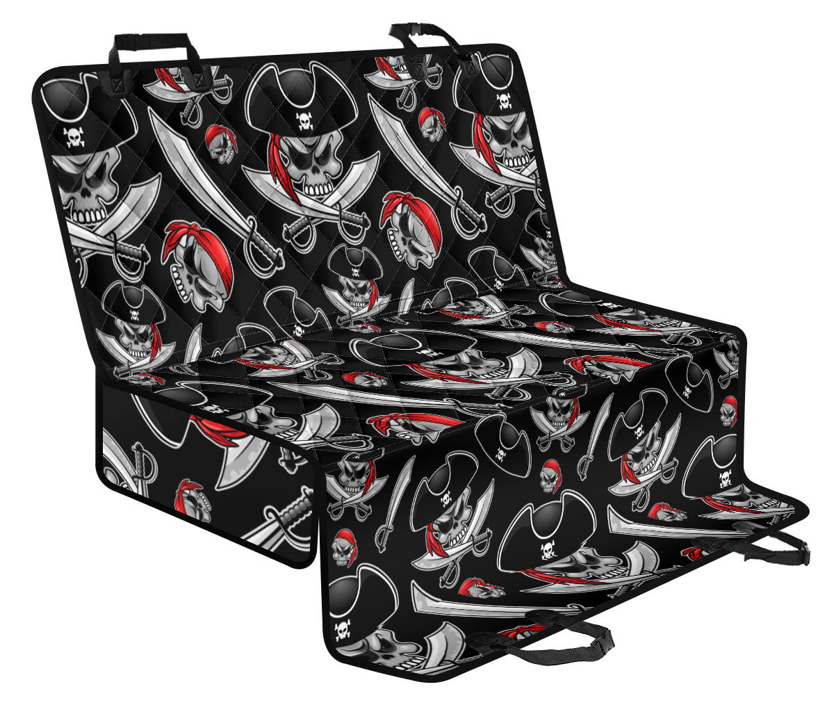 Pirate Pattern Print Design A05 Rear Dog Car Seat Cover Hammock