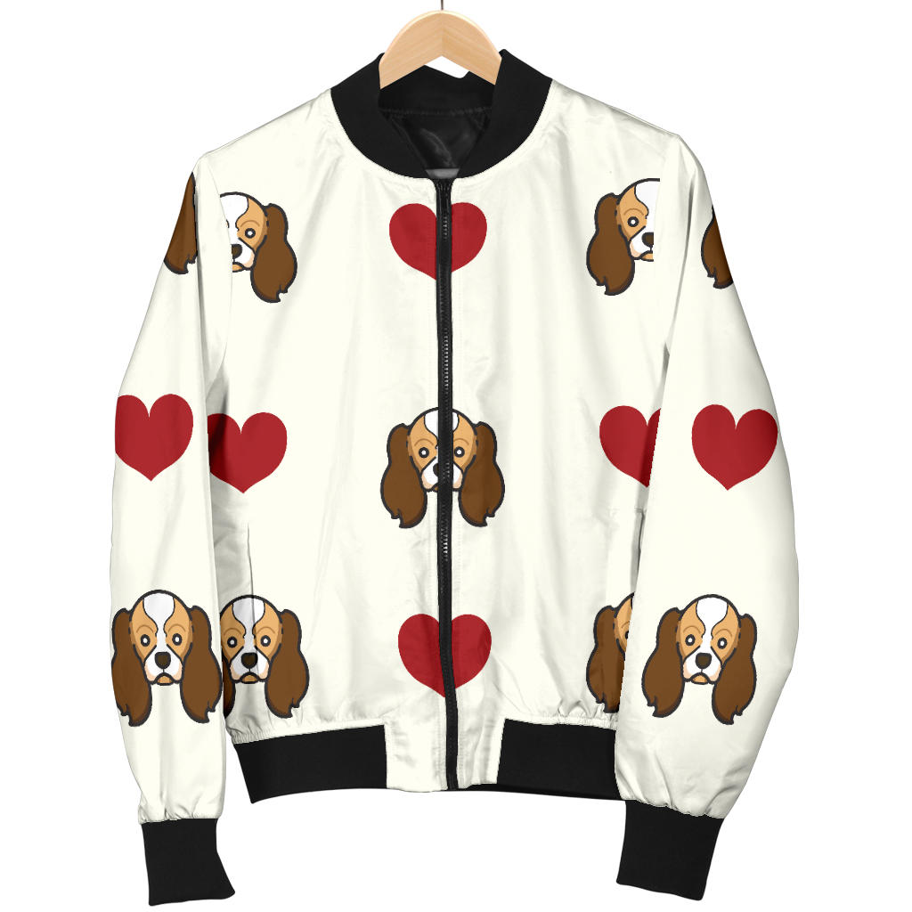 Cavalier King Charles Spaniels Pattern Print Design 01 Men Bomber Jacket