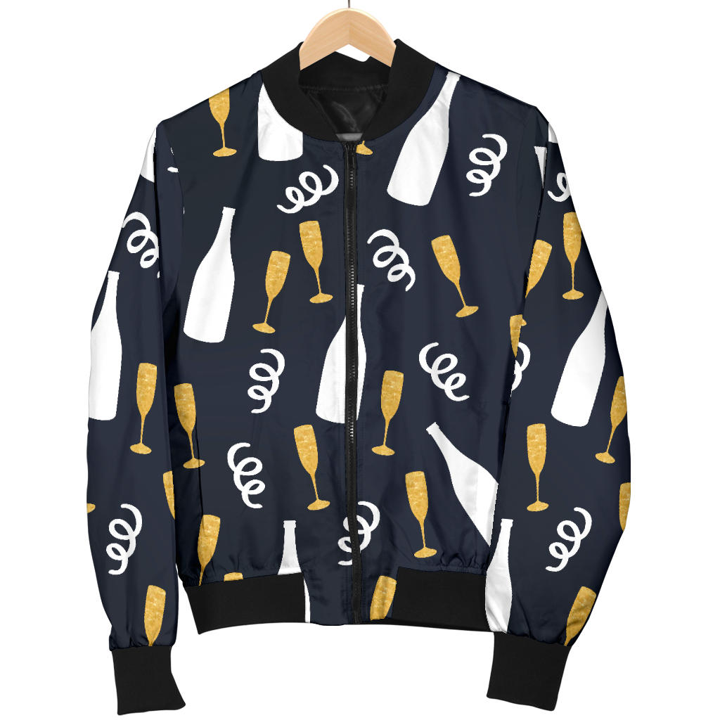 Champagne Pattern Print Design 01 Men Bomber Jacket