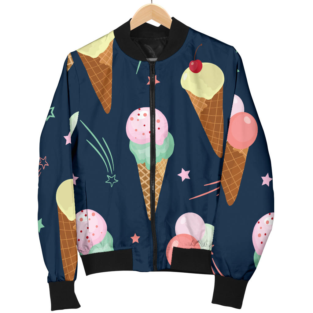 Ice Cream Pattern Print Design 04 Men Bomber Jacket