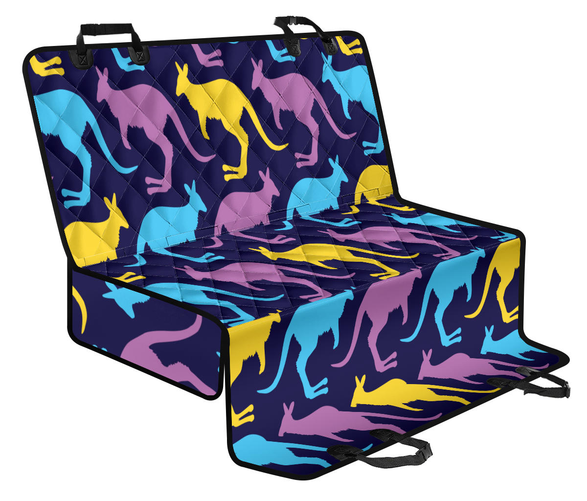 Kangaroos Pattern Print Design 02 Rear Dog Car Seat Cover Hammock