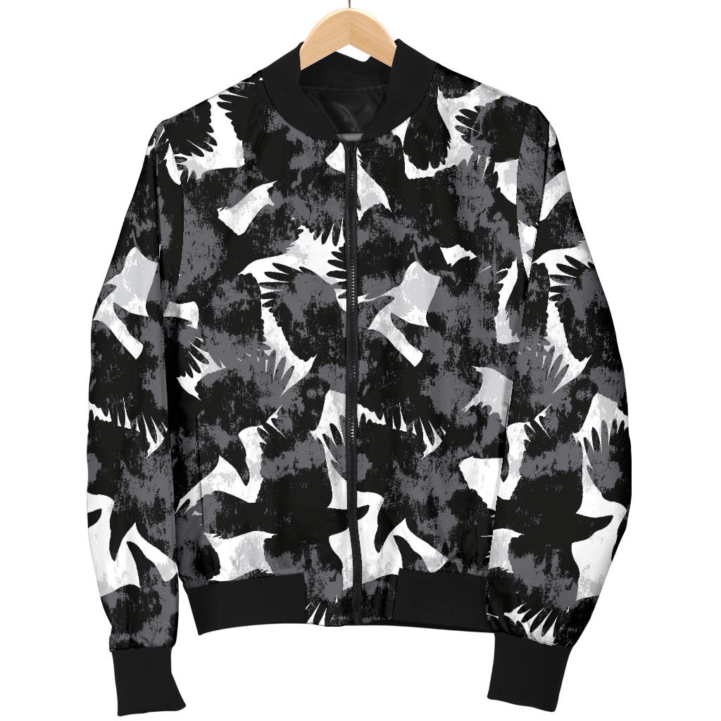 Crow Pattern Print Design 01 Men Bomber Jacket