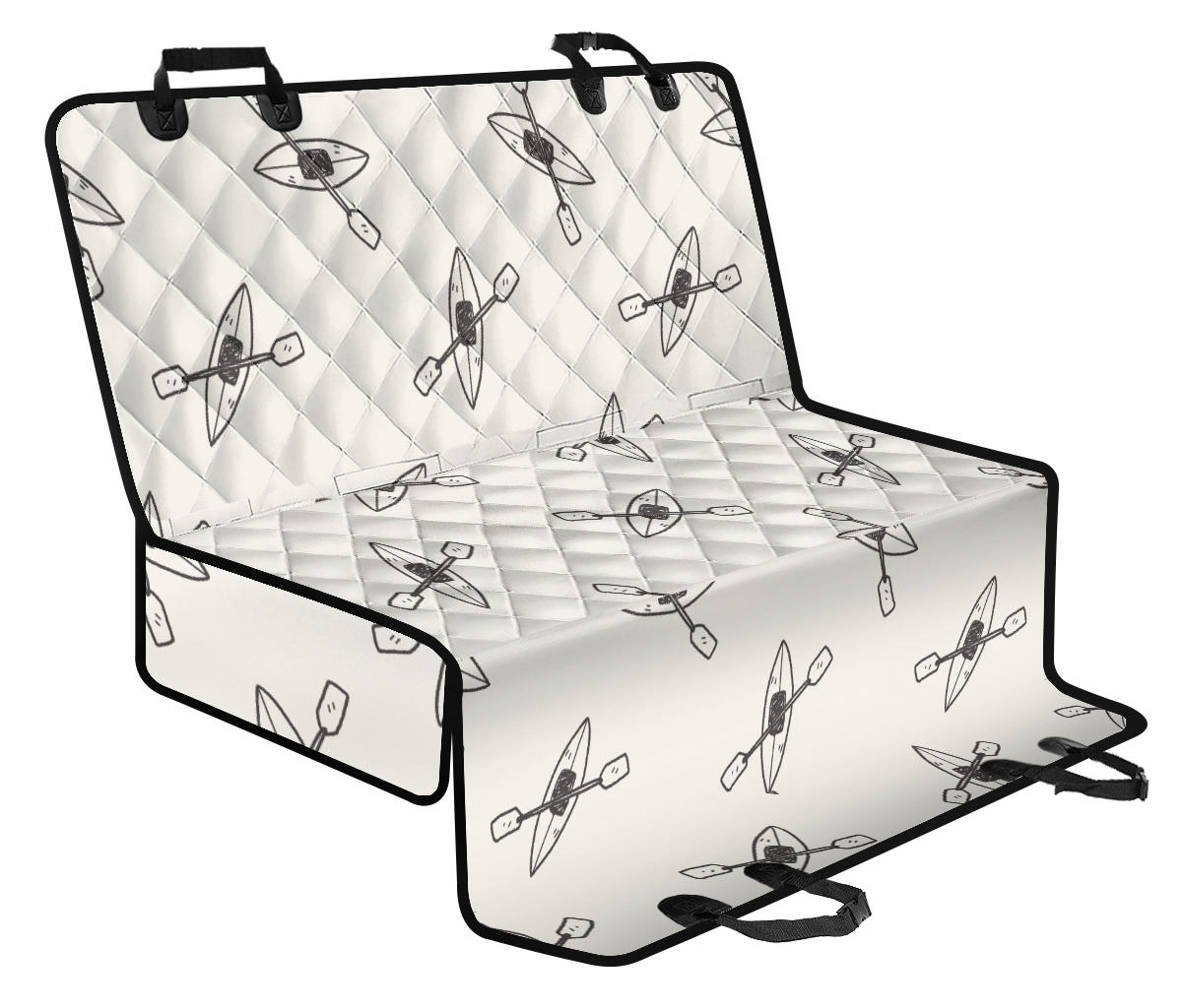 Kayak Pattern Print Design 01 Rear Dog Car Seat Cover Hammock