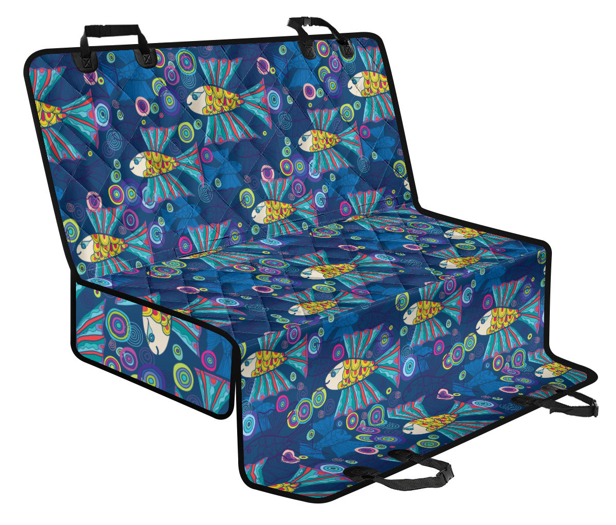 Flying Fish Pattern Print Design 01 Rear Dog Car Seat Cover Hammock