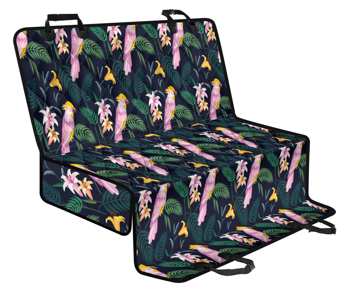 Cockatoo Pattern Print Design 03 Rear Dog Car Seat Cover Hammock