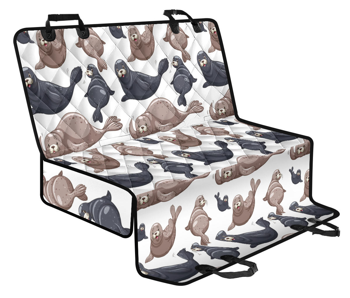 Sea Lion Pattern Print Design 02 Rear Dog Car Seat Cover Hammock