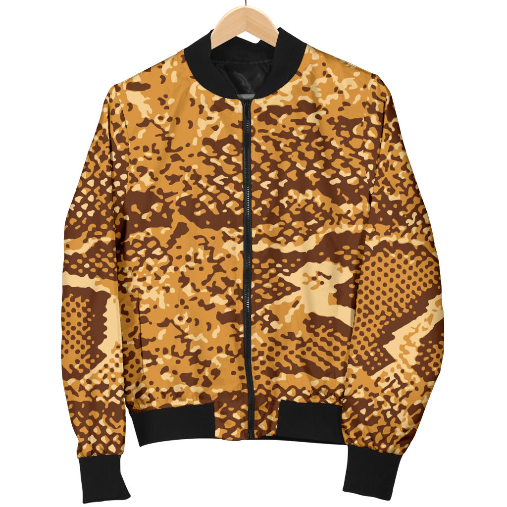 Python Brown Pattern Print Design A03 Men Bomber Jacket