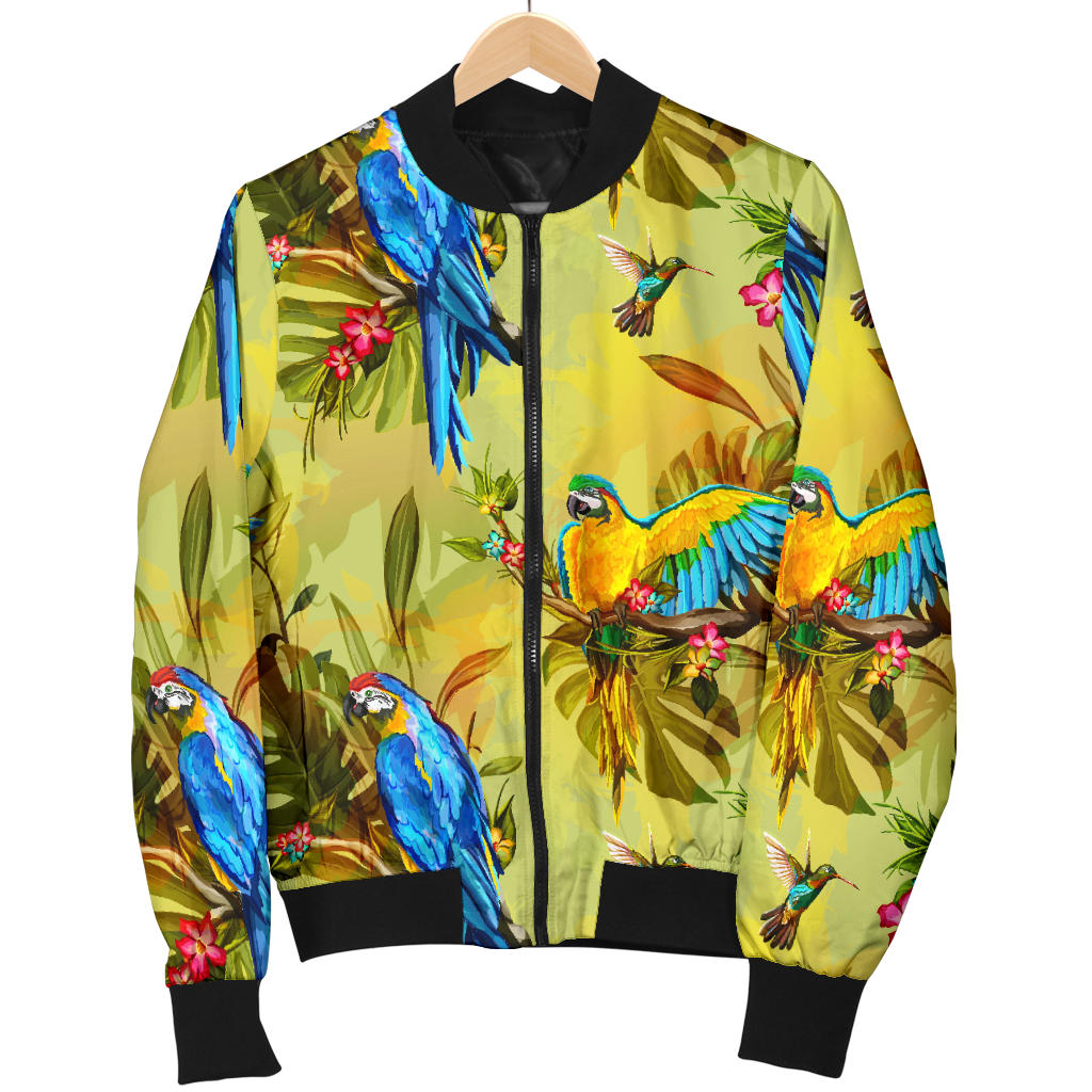 Parrot Pattern Print Design A02 Men Bomber Jacket