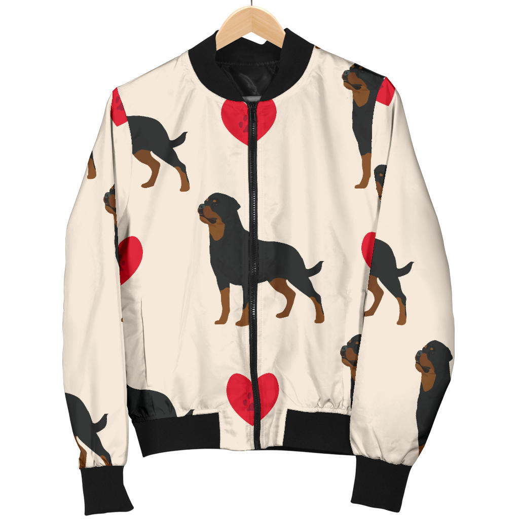 Rottweiler Pattern Print Design A02 Men Bomber Jacket