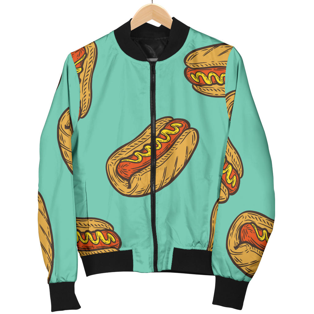 Hot Dog Pattern Print Design 04 Men Bomber Jacket