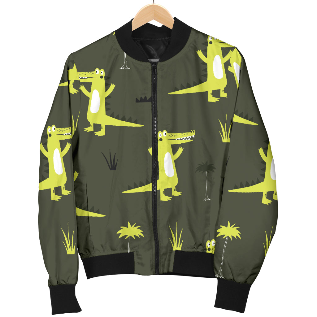 Alligator Pattern Print Design 05 Men Bomber Jacket