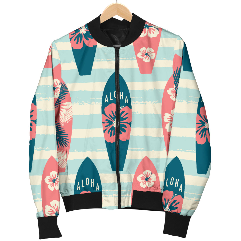 Aloha Hawaii Surfboard Pattern Print Design 02 Men Bomber Jacket