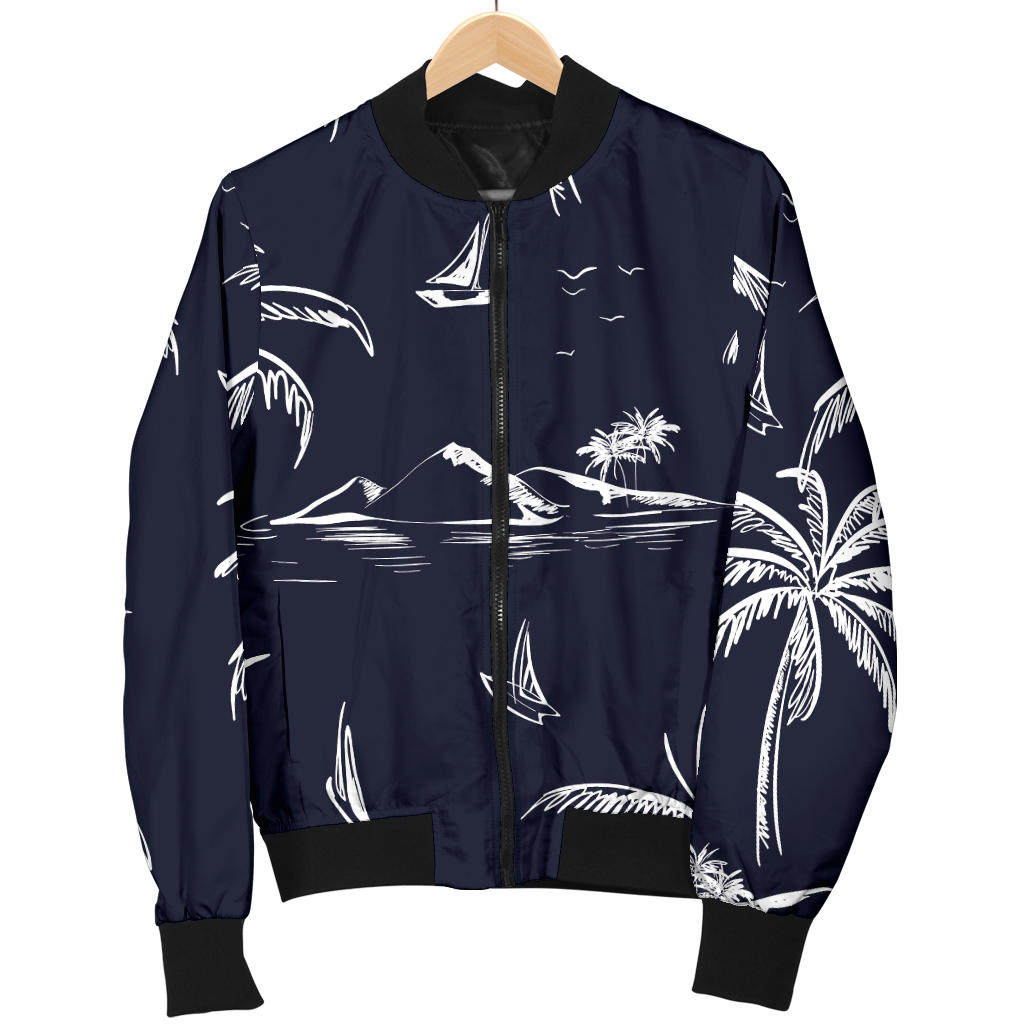 Pacific island Pattern Print Design A02 Men Bomber Jacket