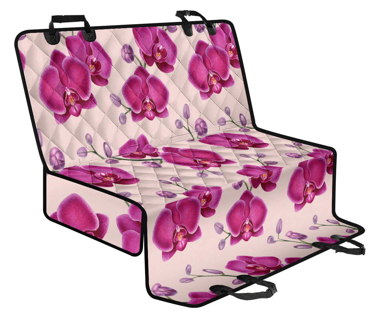 Orchid Pattern Print Design A02 Rear Dog Car Seat Cover Hammock