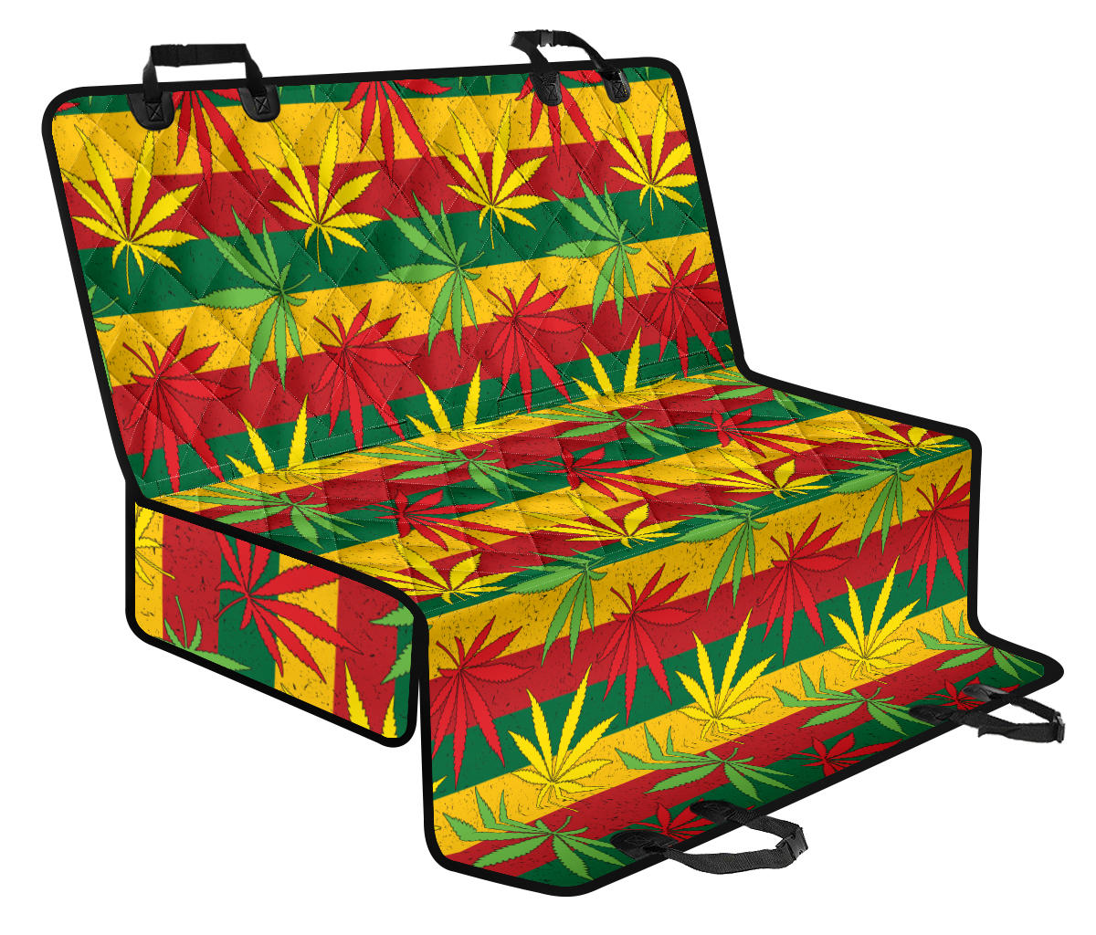 Rasta Pattern Print Design A03 Rear Dog Car Seat Cover Hammock