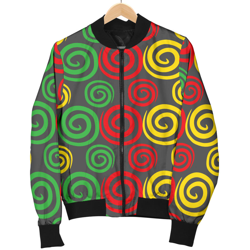 Rastafarian Pattern Print Design A05 Men Bomber Jacket