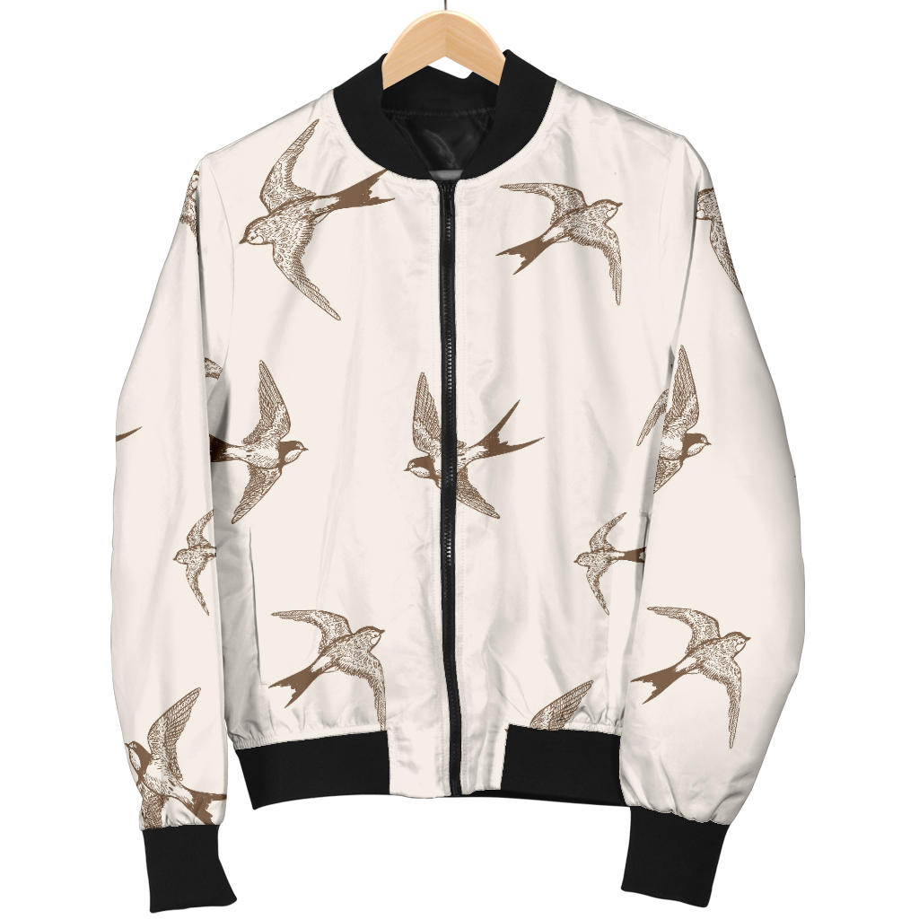 Swallow Bird Pattern Print Design 01 Men Bomber Jacket
