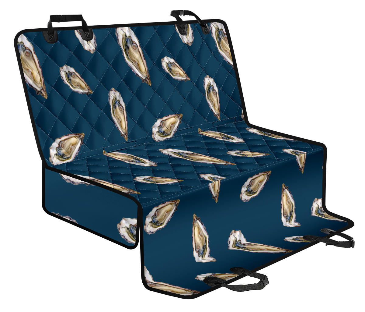 Oyster Pattern Print Design 03 Rear Dog Car Seat Cover Hammock