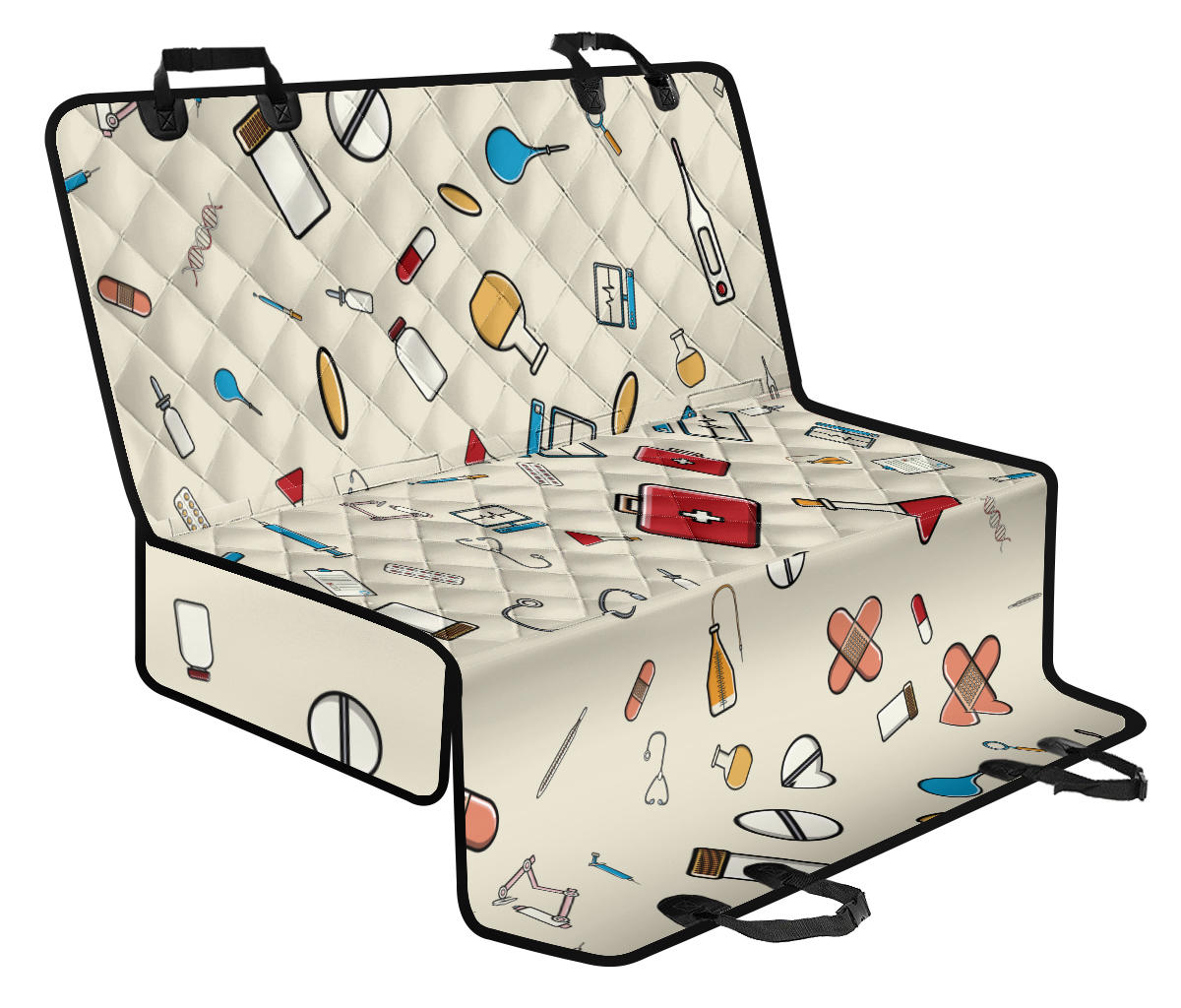 Nurse Pattern Print Design A04 Rear Dog Car Seat Cover Hammock