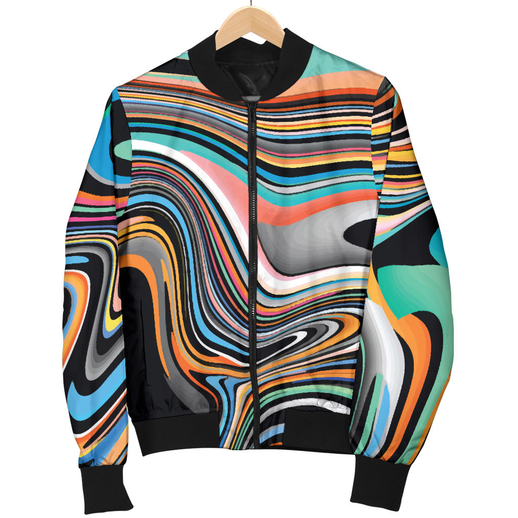 Liquid Pattern Print Design 02 Men Bomber Jacket