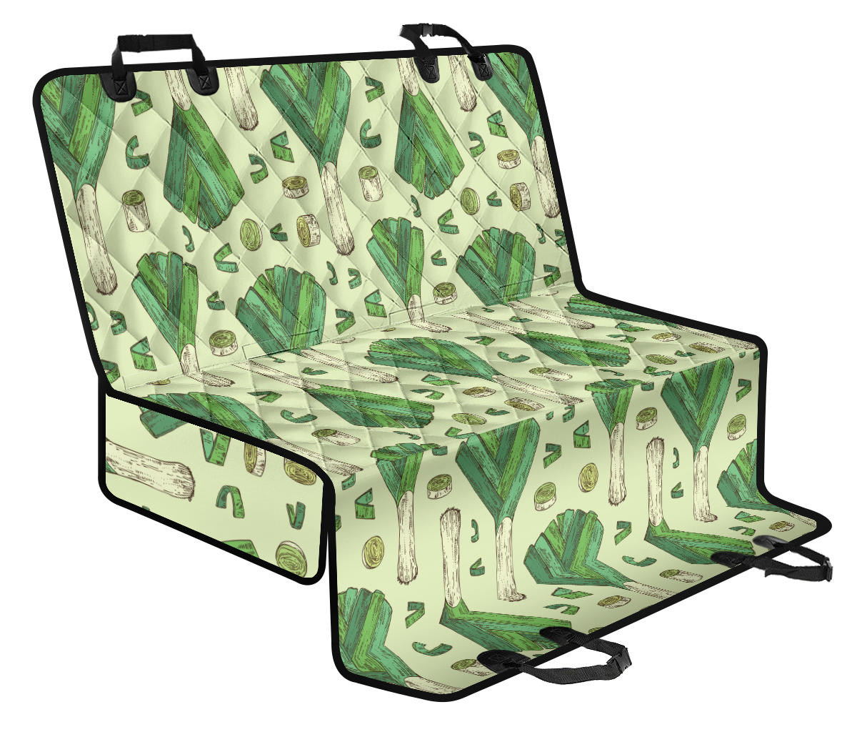 Leek Pattern Print Design 04 Rear Dog Car Seat Cover Hammock