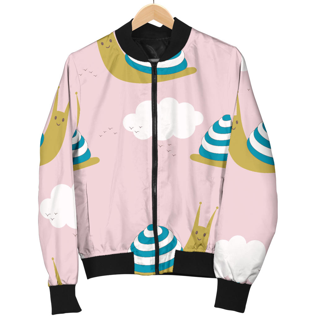 Snail Pattern Print Design 02 Men Bomber Jacket