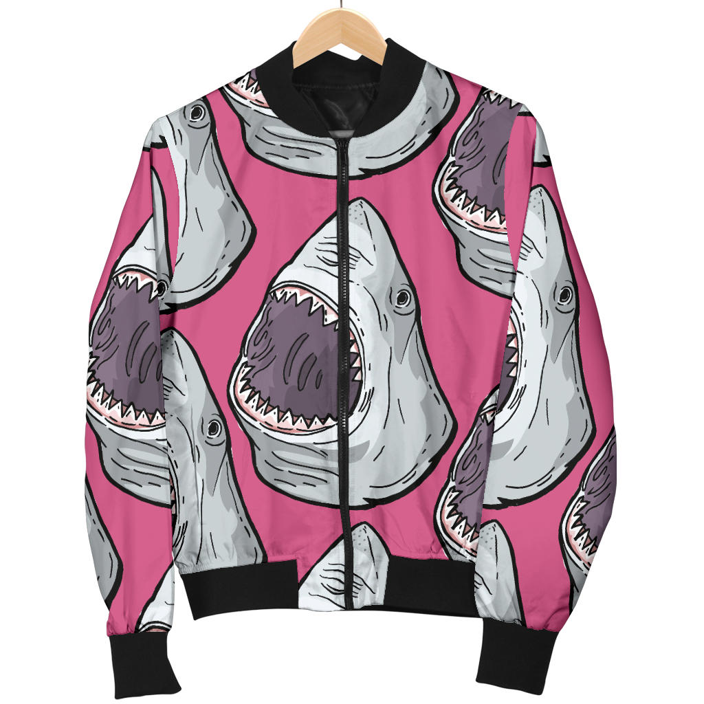 Great White Shark Pattern Print Design 01 Men Bomber Jacket