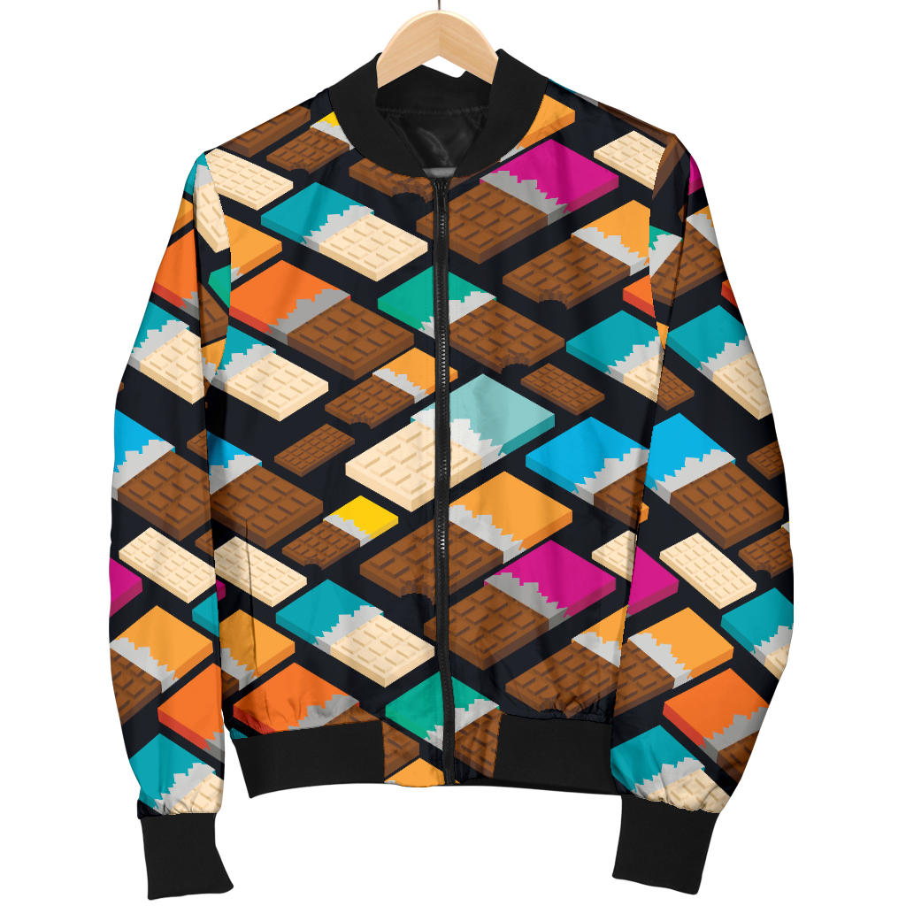Chocolate Pattern Print Design 02 Men Bomber Jacket