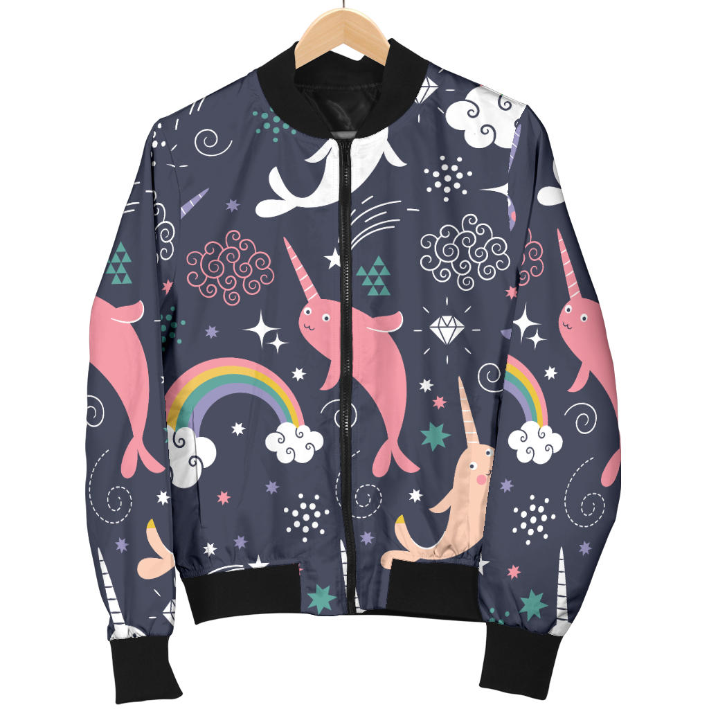 Narwhal Pattern Print Design 01 Men Bomber Jacket